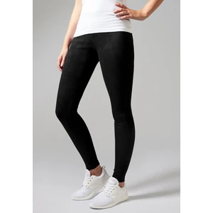 Women's leggings made of imitation suede black