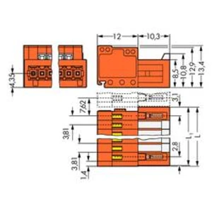 Konektor do DPS WAGO 734-340/034-000, 40.19 mm, pólů 10, rozteč 3.81 mm, 50 ks