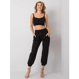 Black two-piece tracksuit set