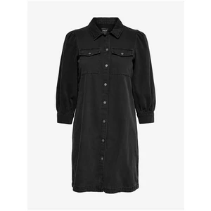 Černé košilové džínové šaty ONLY Felica - Dámské
