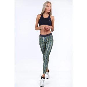 Sports leggings with yellow pattern