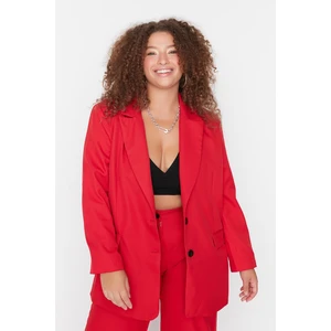 Trendyol Curve Red Oversize Blazer Woven Jacket