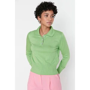 Trendyol Sweater - Green - Slim fit