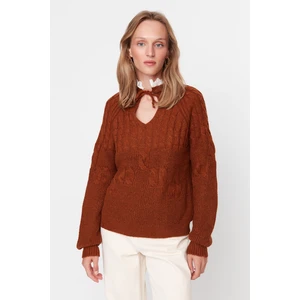 Trendyol Sweater - Brown - Regular fit