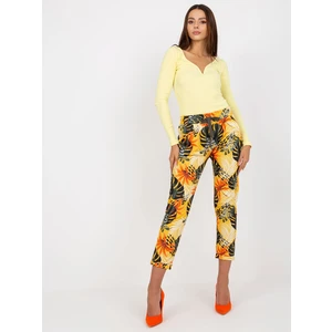 Cotton sweatpants with yellow pattern