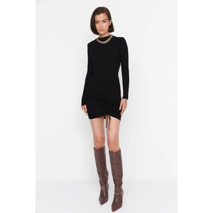 Trendyol Black Lace Detailed Knitwear Dress