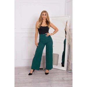 Wide leg trousers dark green