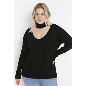 Trendyol Curve Plus Size Sweater - Black - Regular fit
