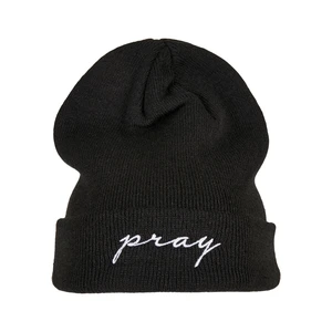 Pray Embroidery Beanie Black/White