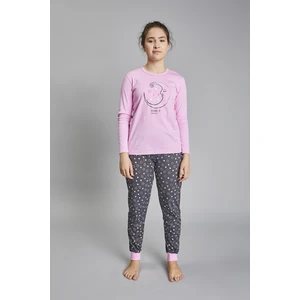 Girls' pyjamas Antilia long sleeves, long legs - pink/print