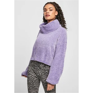 Women's short chenille sweater - lavender