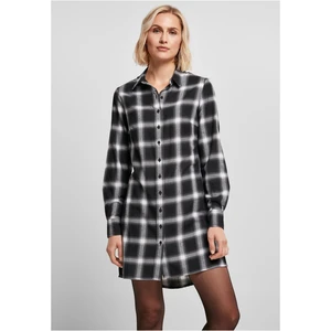 Women's cotton shirt dress black/white