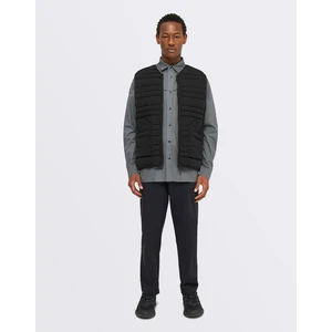 Knowledge Cotton GO ANYWEAR™ quilted padded zip vest 1300 Black Jet S