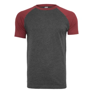 Raglan Contrast Tee cha/burgundy