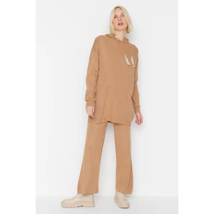 Trendyol Camel Threads Chain Detailed Sweater-Pants Knitwear Set