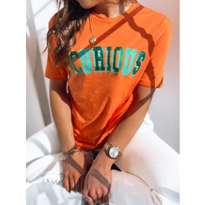 Women's T-shirt CURIOUS orange Dstreet