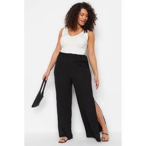 Trendyol Curve Black High Waist Crescent Woven Trousers