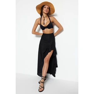 Trendyol Black Maxi Knitted Ruffle Skirt