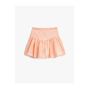 Koton Floral Mini Skirt with Flounces