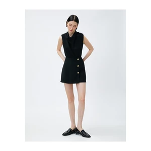 Koton Overalls with Shorts Button Detailed Plunged Collar