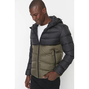 Trendyol Green Men's Hooded Color Block Puffer Jacket