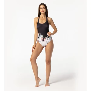 Aloha From Deer Woman's Dark Uni Open Back Swimsuit SSOB AFD701