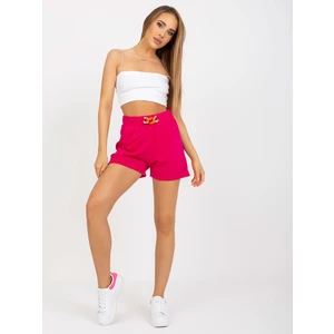 Casual High Waisted Fuchsia Shorts by RUE PARIS