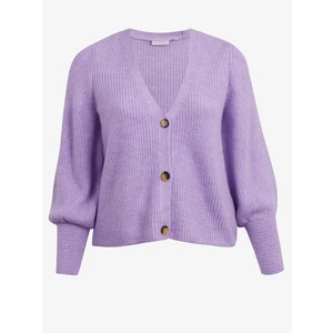 Light purple women's ribbed cardigan ONLY CARMAKOMA Clare - Ladies