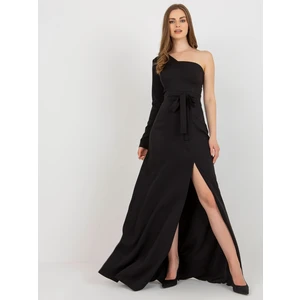 Black flowing evening dress