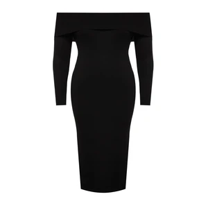 Trendyol Curve Black Carmen Collar Knitwear Dress