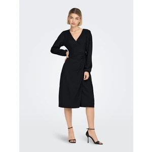 Black Ladies Wrap Dress ONLY Merle - Women