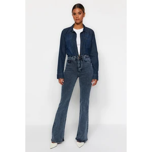 Trendyol Midnight Blue High Waist Flare Jeans