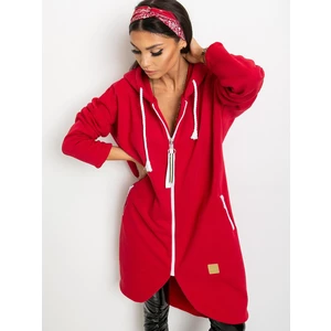 Long red hoodie