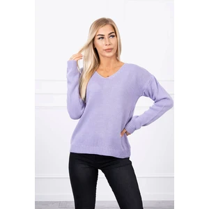 Sweater with V neckline purple