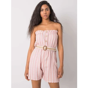 RUE PARIS Rózsaszín és fehér női jumpsuit