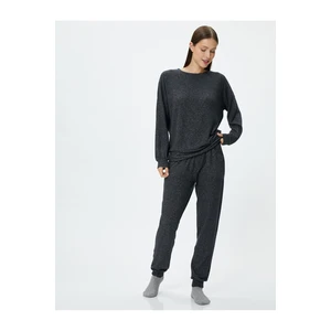 Koton Pajama Top Crew Neck Long Sleeve Viscose Blended