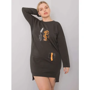 Dark khaki plus size sweatshirt dress Akira