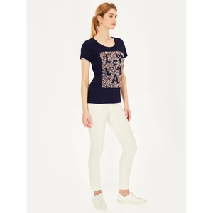 L`AF Woman's T-Shirt Manon Navy Blue