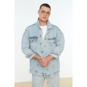 Trendyol Blue Men's Oversize Denim Jacket