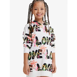 White Girly Patterned Sweatshirt Desigual Flavia - Girls