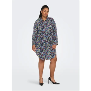 Purple-blue women floral shirt dress ONLY CARMAKOMA Ayana - Ladies