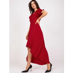 Red evening dress with longer back