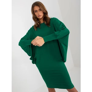 Dark green women's bat dress made of viscose