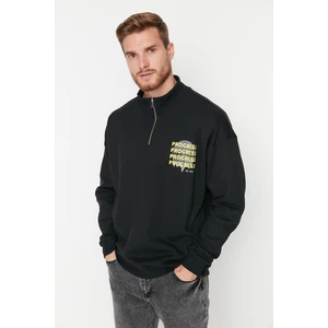 Trendyol Sweatshirt - Black - Oversize