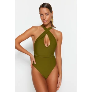 Trendyol Swimsuit - Khaki - Plain