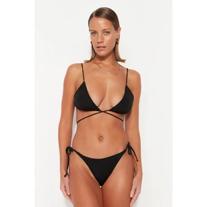 Trendyol Black Triangle Tie Bikini Top