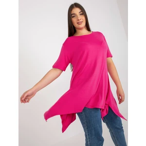 Fuchsia smooth viscose blouse of larger size