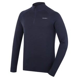 Men's merino sweatshirt HUSKY Aron Zip M dk. Blue