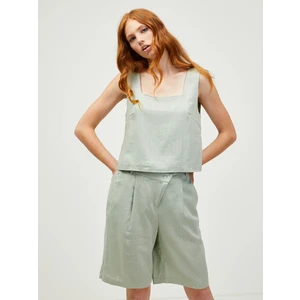 Light green loose cropped tank top VERO MODA Josie - Women