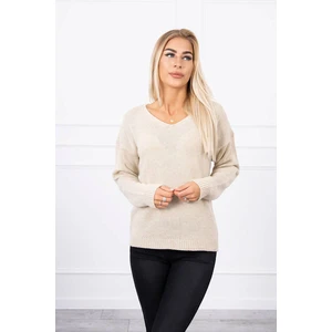 V-neck sweater beige